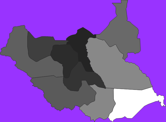 South Sudan elevation map